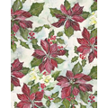 Gift Wrap (24"x100') PAINTERLY POINSETTIAS